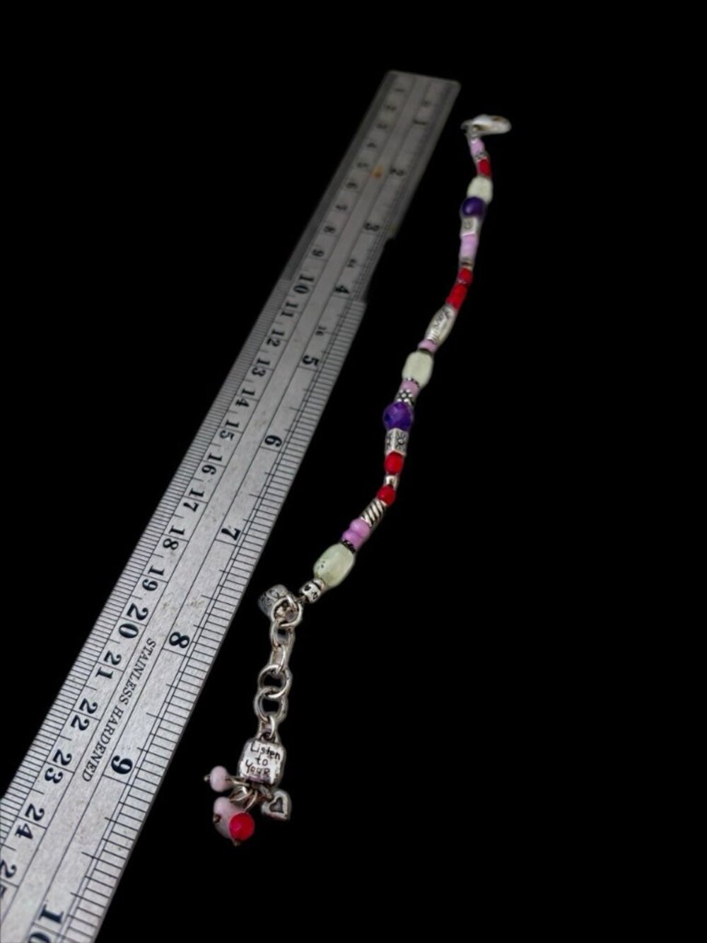 Brighton Love Heart Red Beaded Silver Bracelet - Picture 6 of 6